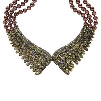 Heidi Daus® "Heidi’s Angels" Beaded Crystal Angel Wings Statement Necklace