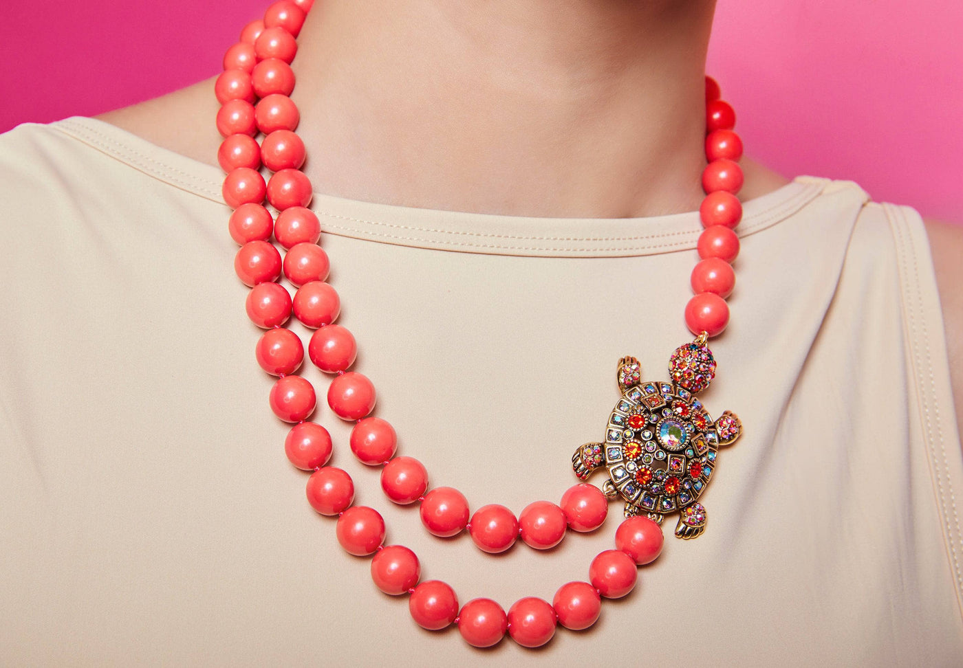 Heidi Daus®"Simply Irresistible Turtle" Beaded Crystal Turtle Necklace