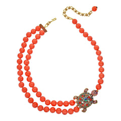 Heidi Daus®"Simply Irresistible Turtle" Beaded Crystal Turtle Necklace HEIDI DAUS®
