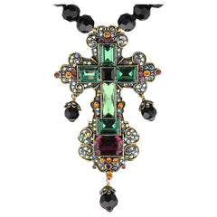 Heidi Daus Faithful Expressions black crystal cross necklace – view 2