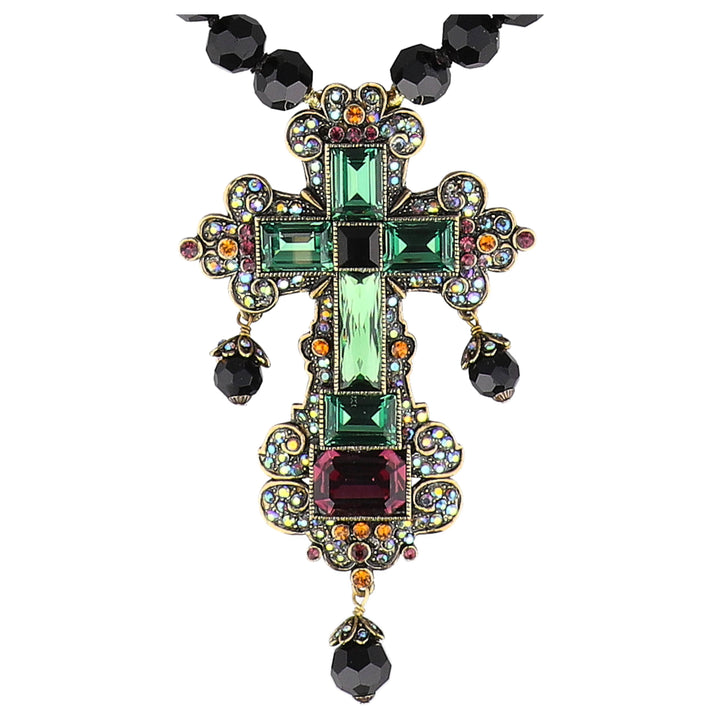 Heidi Daus Faithful Expressions black crystal cross necklace – view 2