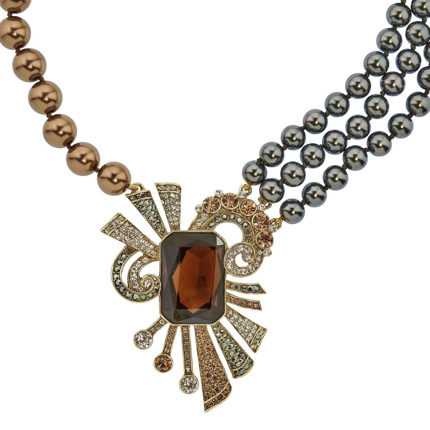 HEIDI DAUS®"French Ribbon" Beaded Crystal Bow Deco Necklace HEIDI DAUS®