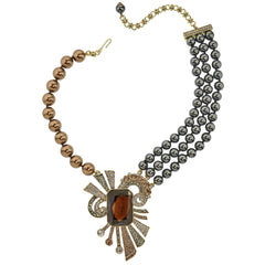 HEIDI DAUS®"French Ribbon" Beaded Crystal Bow Deco Necklace HEIDI DAUS®