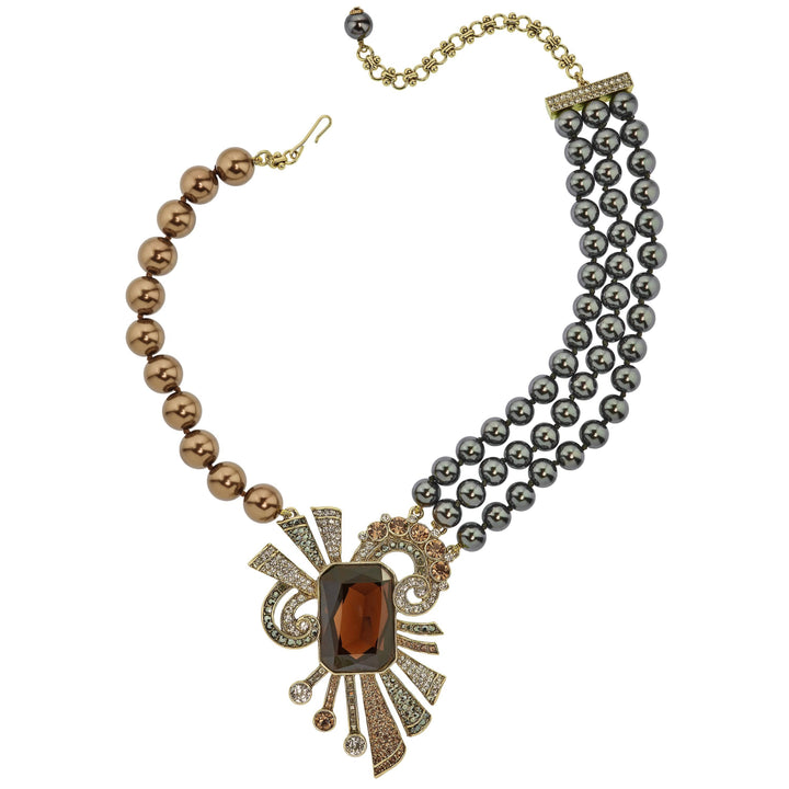 HEIDI DAUS®"French Ribbon" Beaded Crystal Bow Deco Necklace HEIDI DAUS®