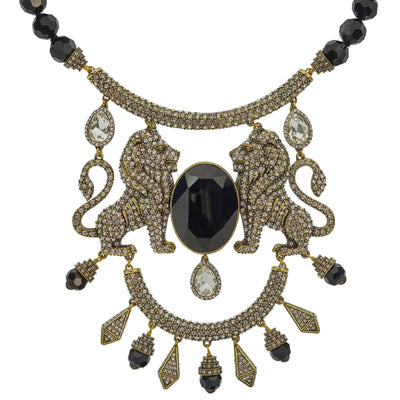 HEIDI DAUS®"Queen Of The Jungle" Beaded Crystal Lion Necklace