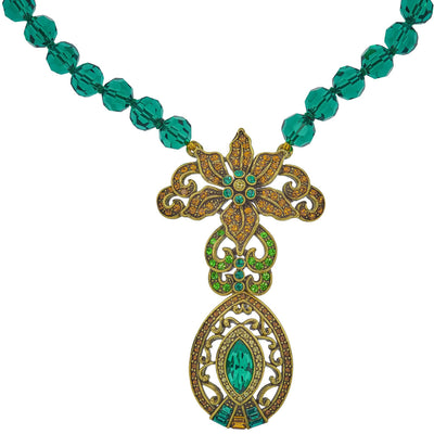 HEIDI DAUS®"Esmeralda" Beaded Crystal Floral Necklace