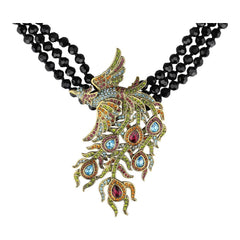 Heidi Daus® "Peacock Alley" Beaded Crystal Peacock Necklace — view 2