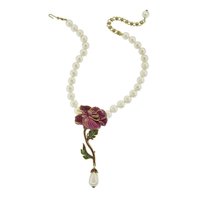 Heidi Daus®"Sentimental Stem" Beaded Crystal Flower Necklace