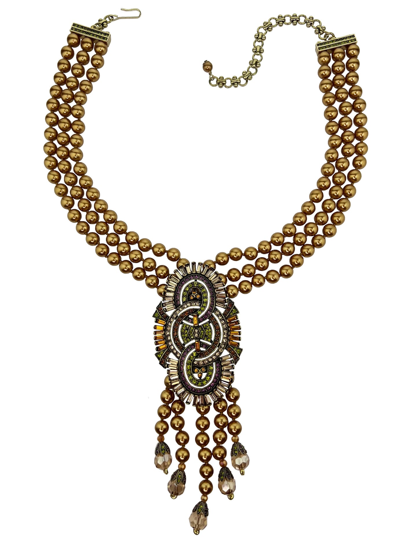 HEIDI DAUS®"Baguette Waterfall" Beaded Crystal Deco Necklace