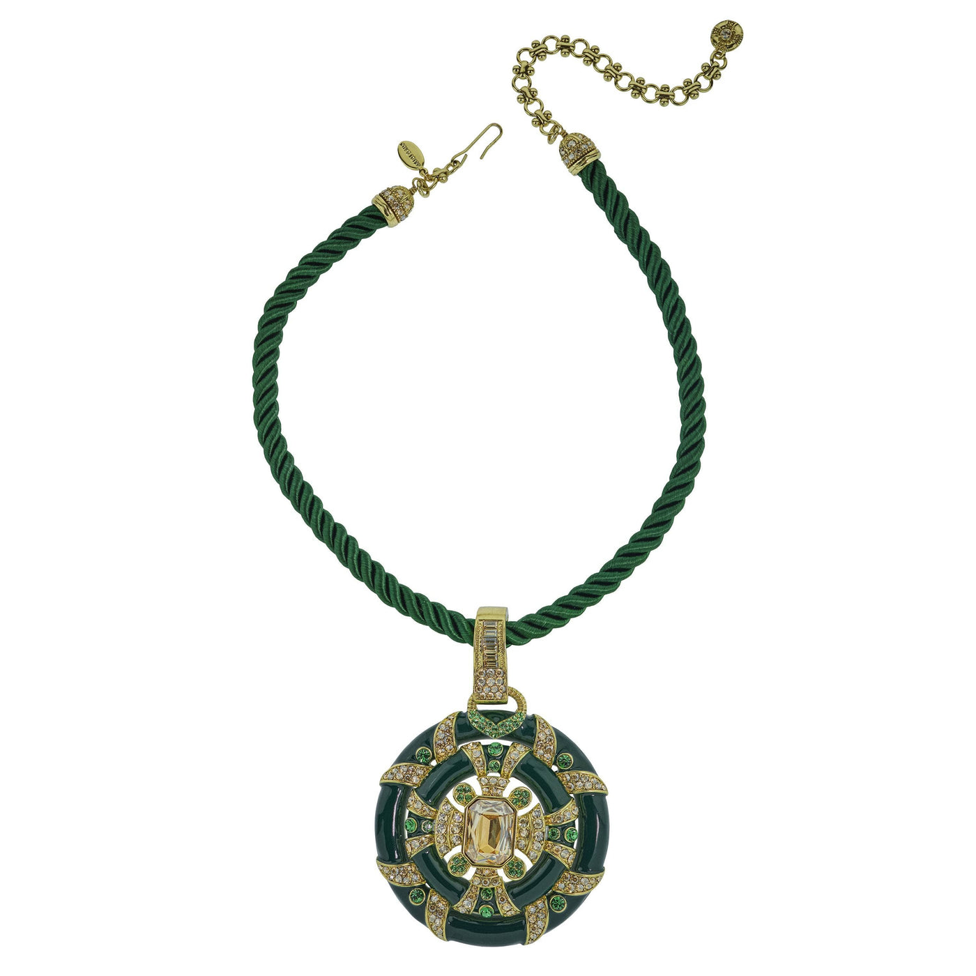 HEIDI DAUS® "Newport Chic Grande" Enamel & Crystal Cord Enhancer Deco Necklace HEIDI DAUS®