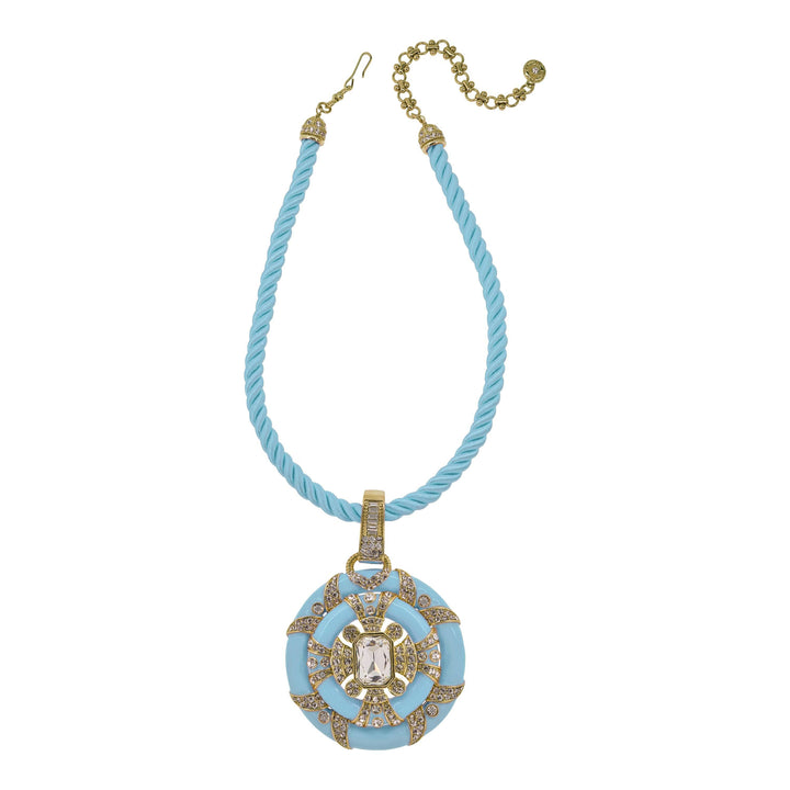 HEIDI DAUS® "Newport Chic Grande" Crystal &amp; Enamel Cord Enhancer Deco Necklace HEIDI DAUS®