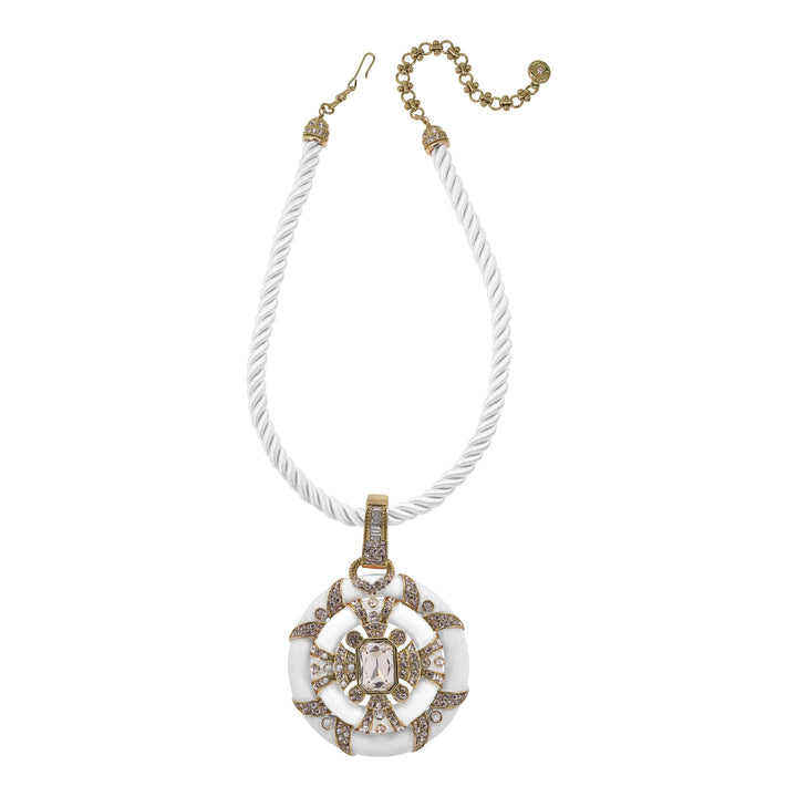 HEIDI DAUS® "Newport Chic Grande" Crystal &amp; Enamel Cord Enhancer Deco Necklace HEIDI DAUS®
