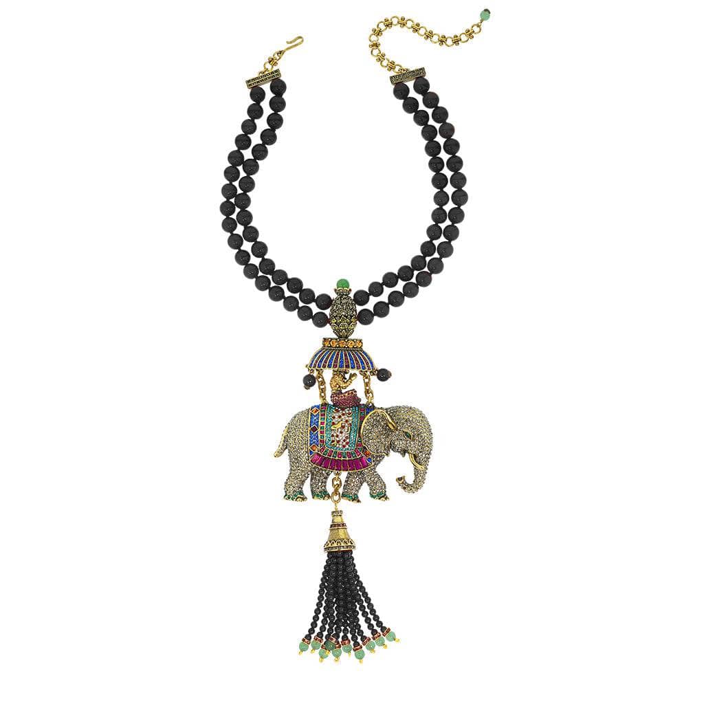 Heidi Daus®"Sultans of Chic" Beaded Crystal Elephant Necklace