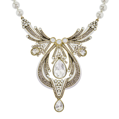 Heidi Daus® "Draped In Deco" Beaded Crystal & Enamel  Deco Necklace