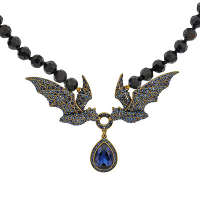 HEIDI DAUS®"Night Flyer" Beaded Crystal Bat Necklace