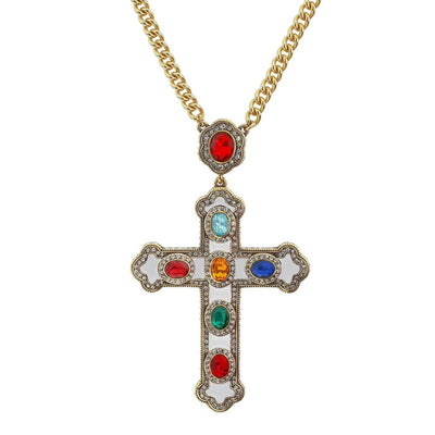HEIDI DAUS®"Pure Heaven" Crystal & Enamel Chain Cross Necklace