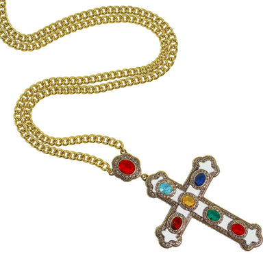 HEIDI DAUS®"Pure Heaven" Crystal & Enamel Chain Cross Necklace