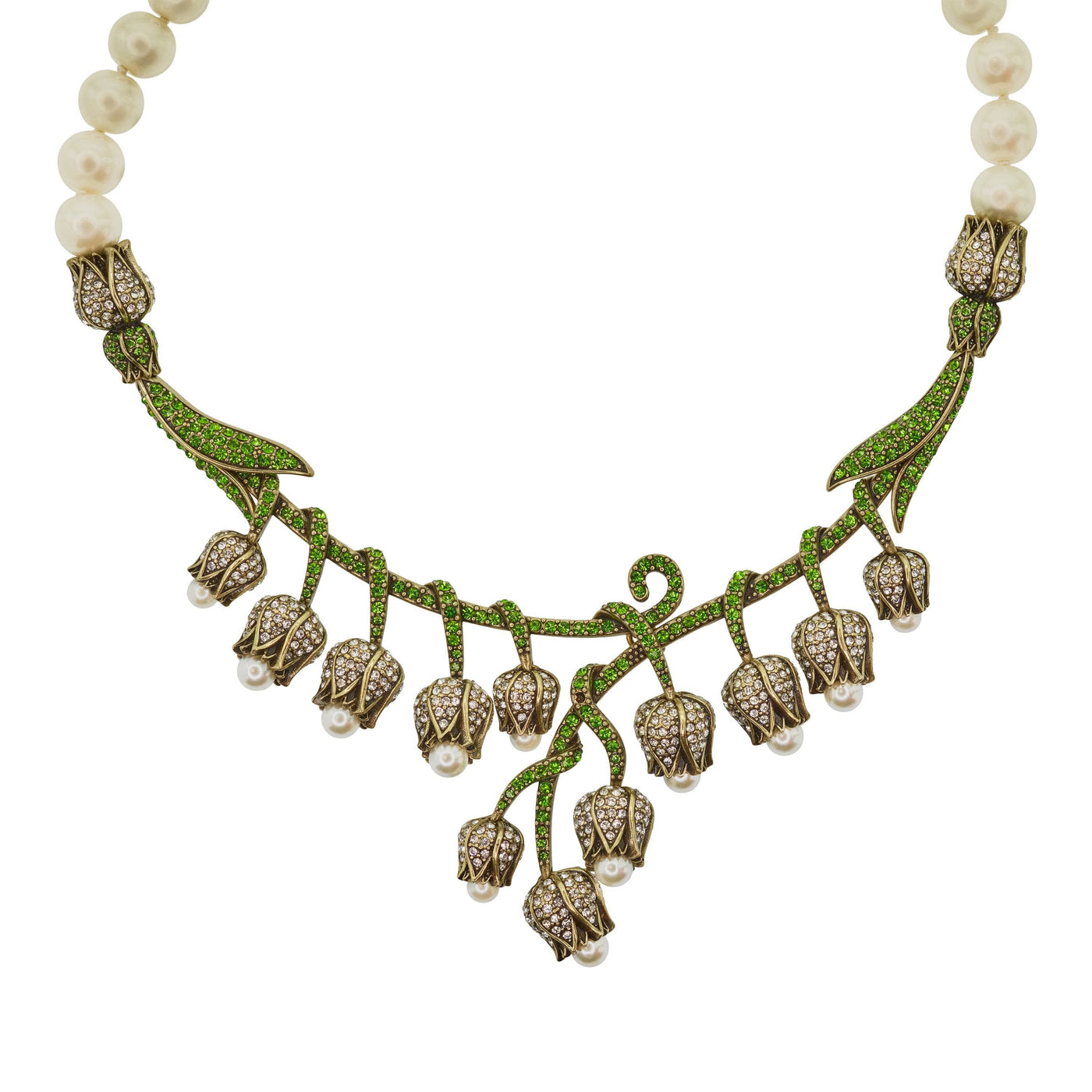 HEIDI DAUS®"Lily of the Valley" Beaded Crystal Floral Necklace