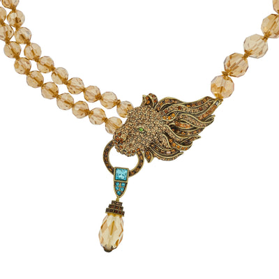 HEIDI DAUS®"Me Wow" Beaded Crystal Lion Necklace
