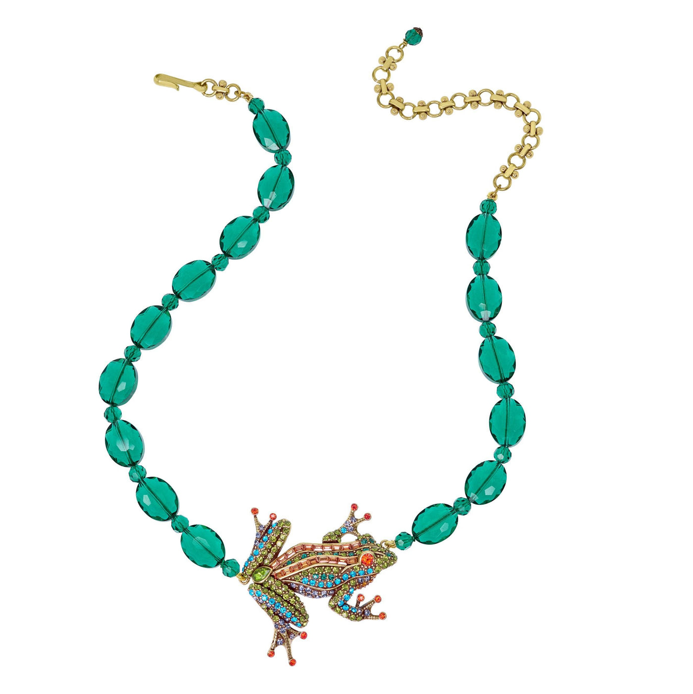 Heidi Daus®"Summer Frog" Beaded Crystal Frog Necklace
