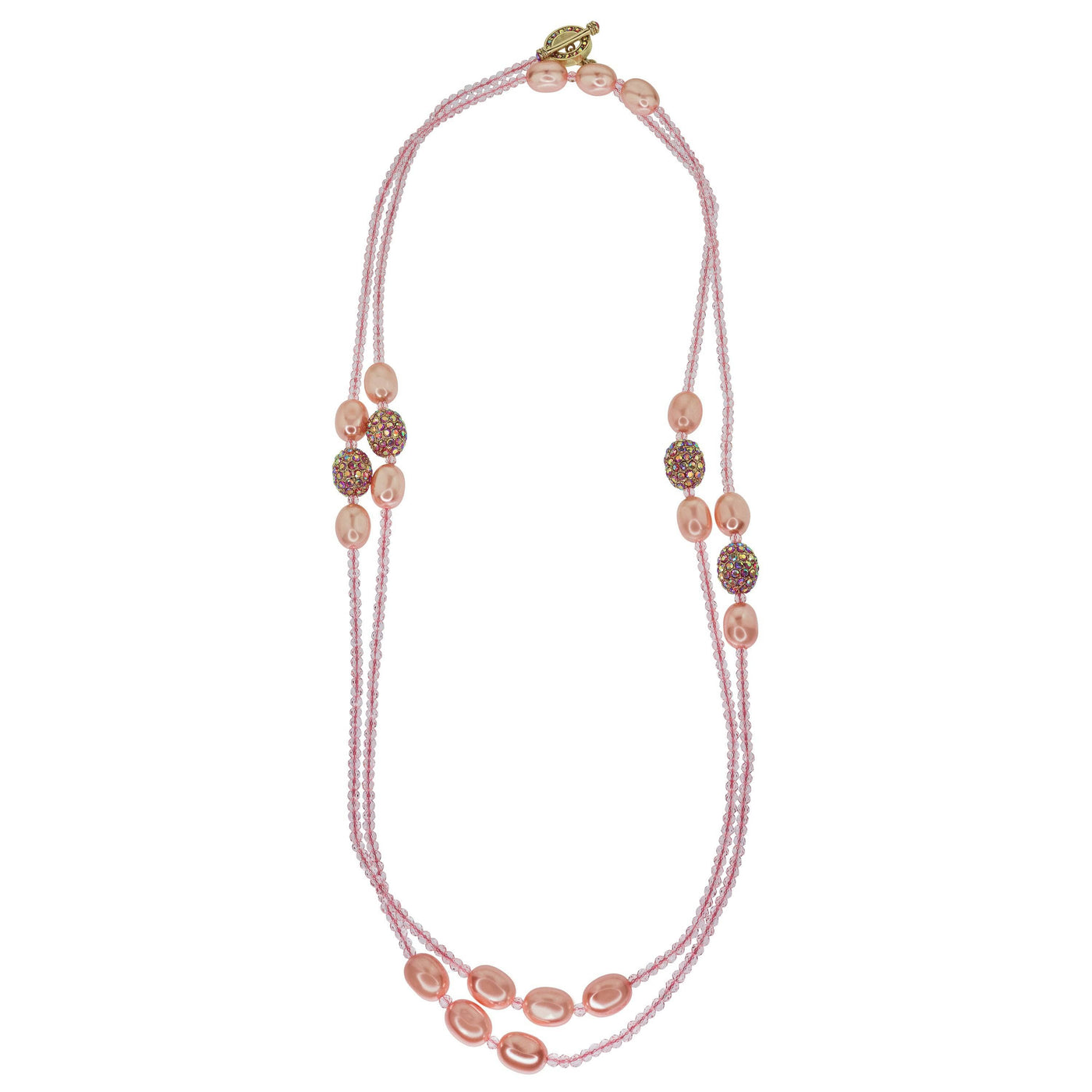 HEIDI DAUS®"Ease and Elegance" Beaded Crystal Toggle Necklace