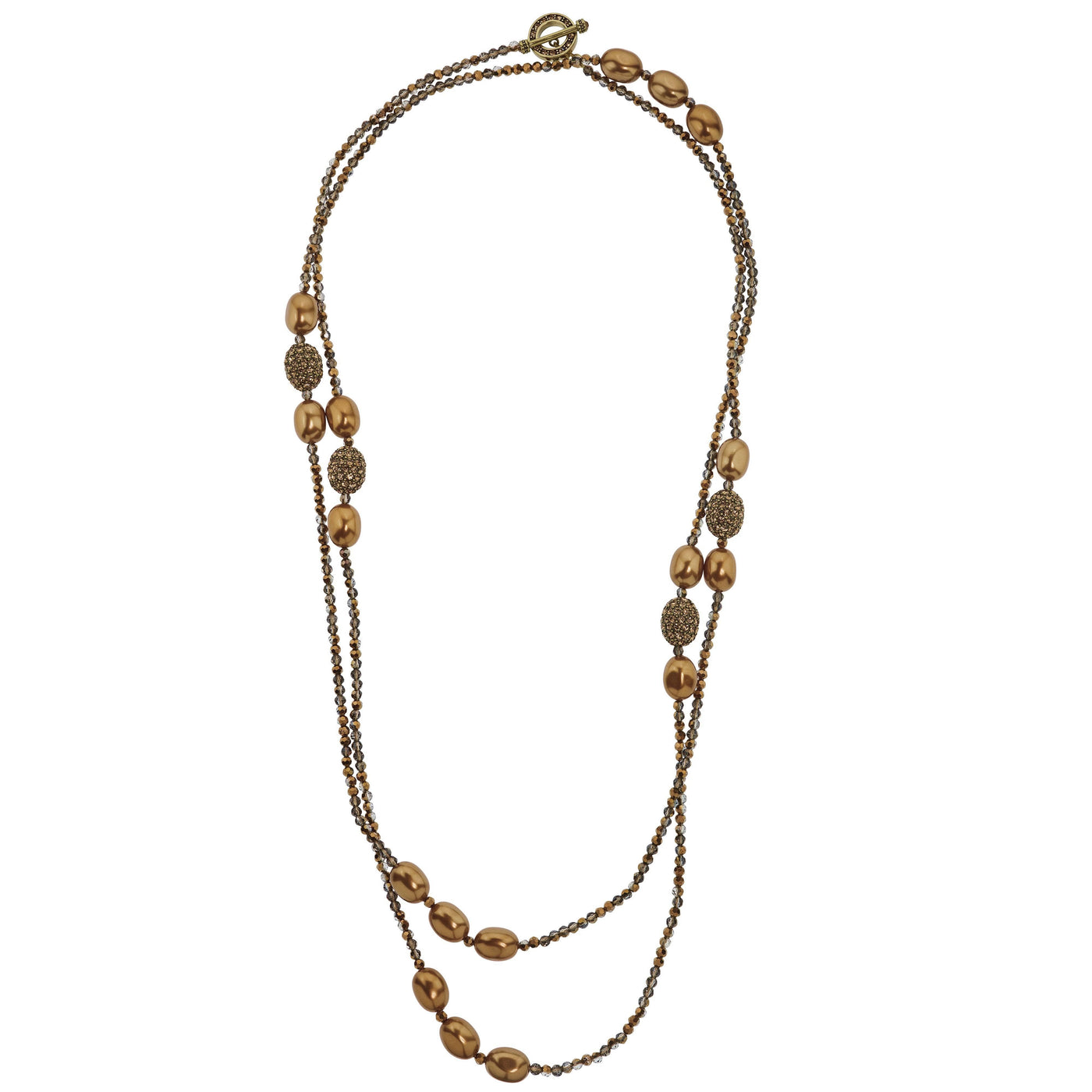 HEIDI DAUS®"Ease and Elegance" Beaded Crystal Toggle Necklace