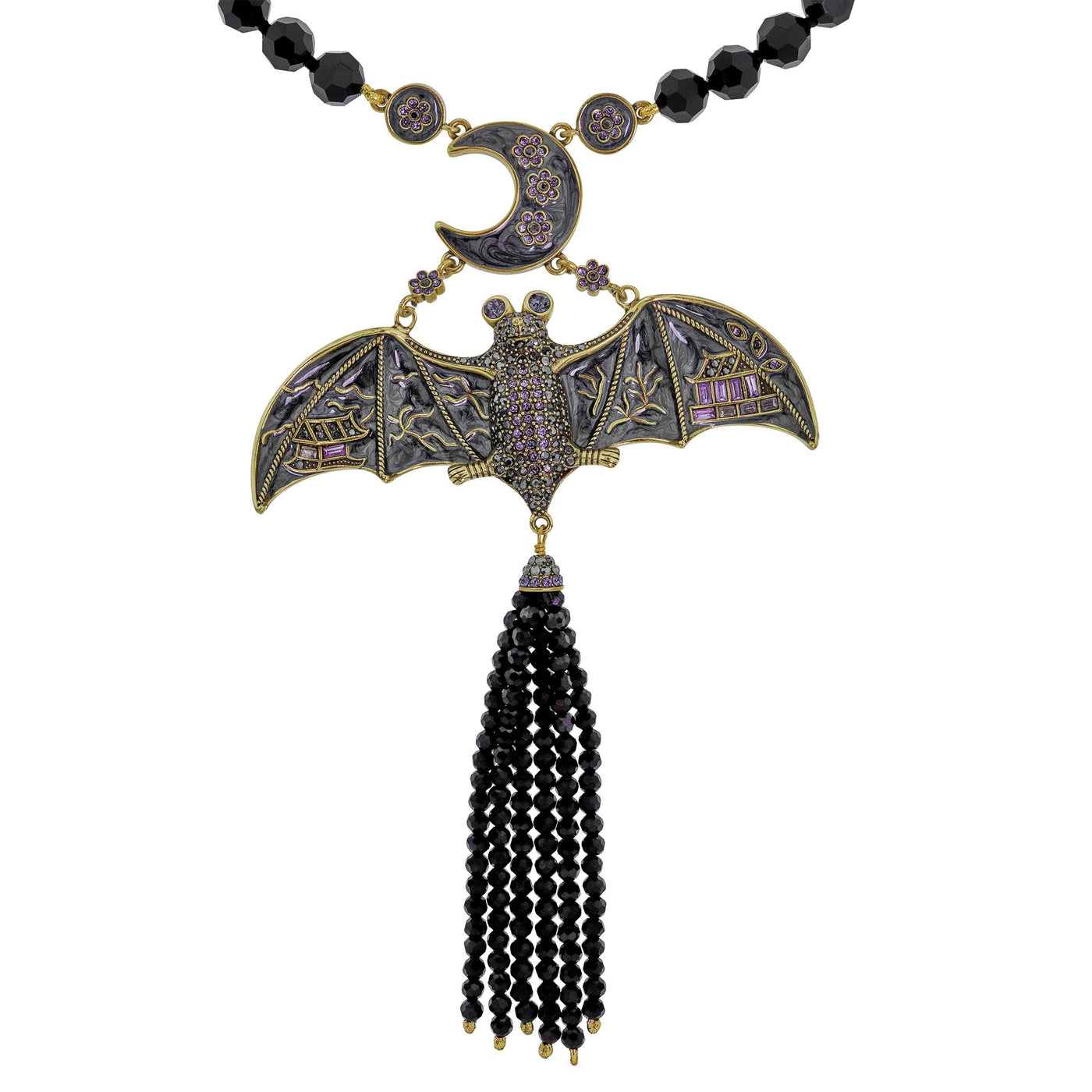 HEIDI DAUS® "Completely Batty" Crystal Halloween Bat Necklace