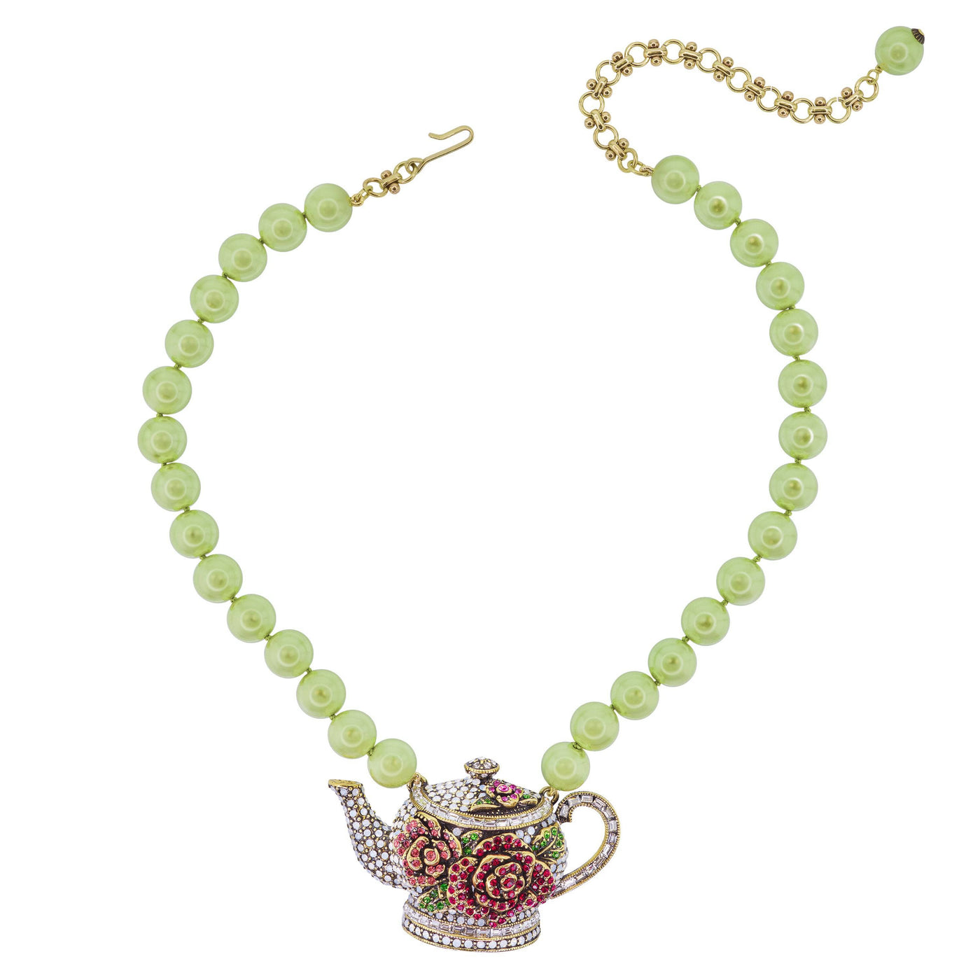 Heidi Daus®"Tea Time" Beaded Crystal Tea Cup Floral Necklace