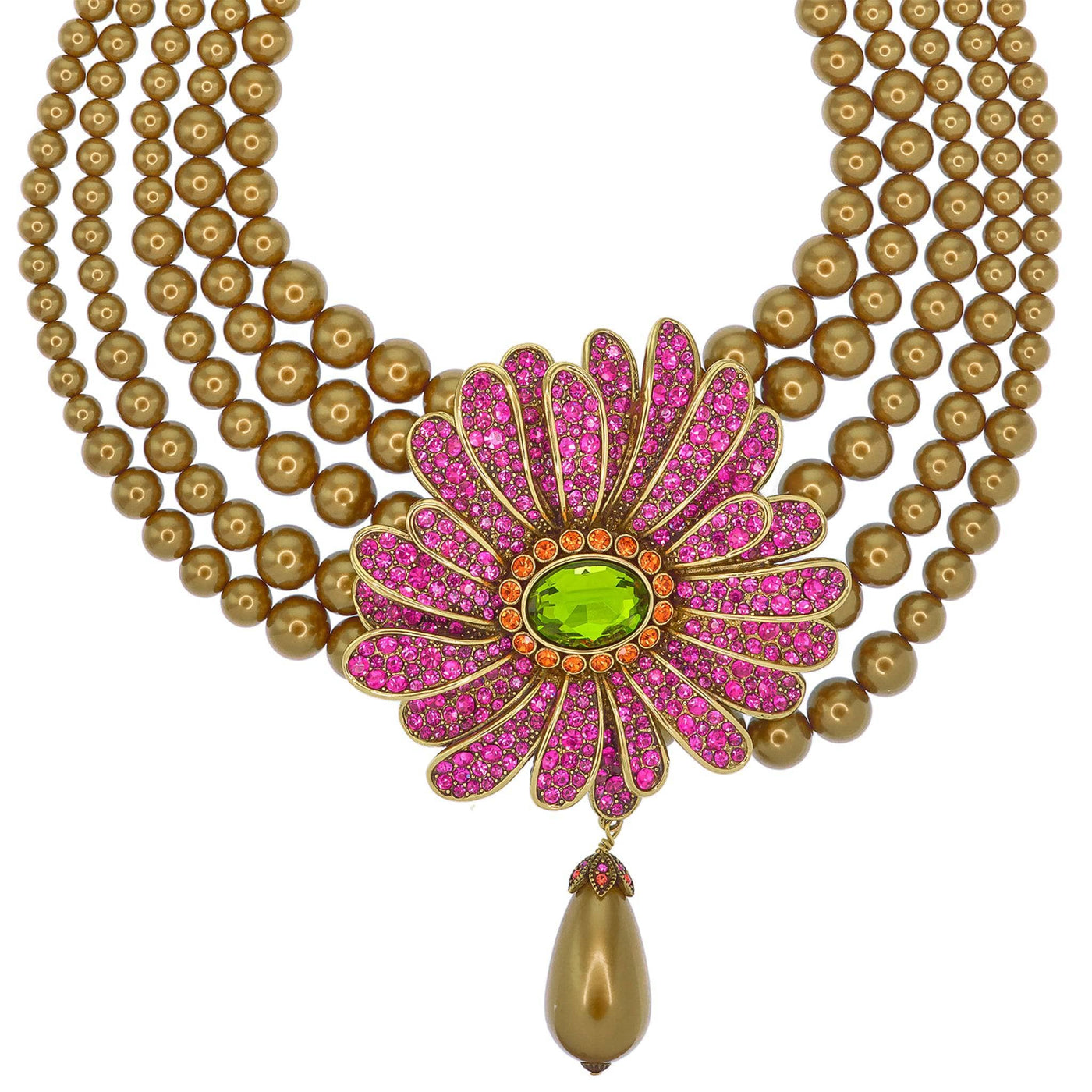 Heidi Daus®"Gerber Daisy Crazy" Beaded Crystal Floral Necklace