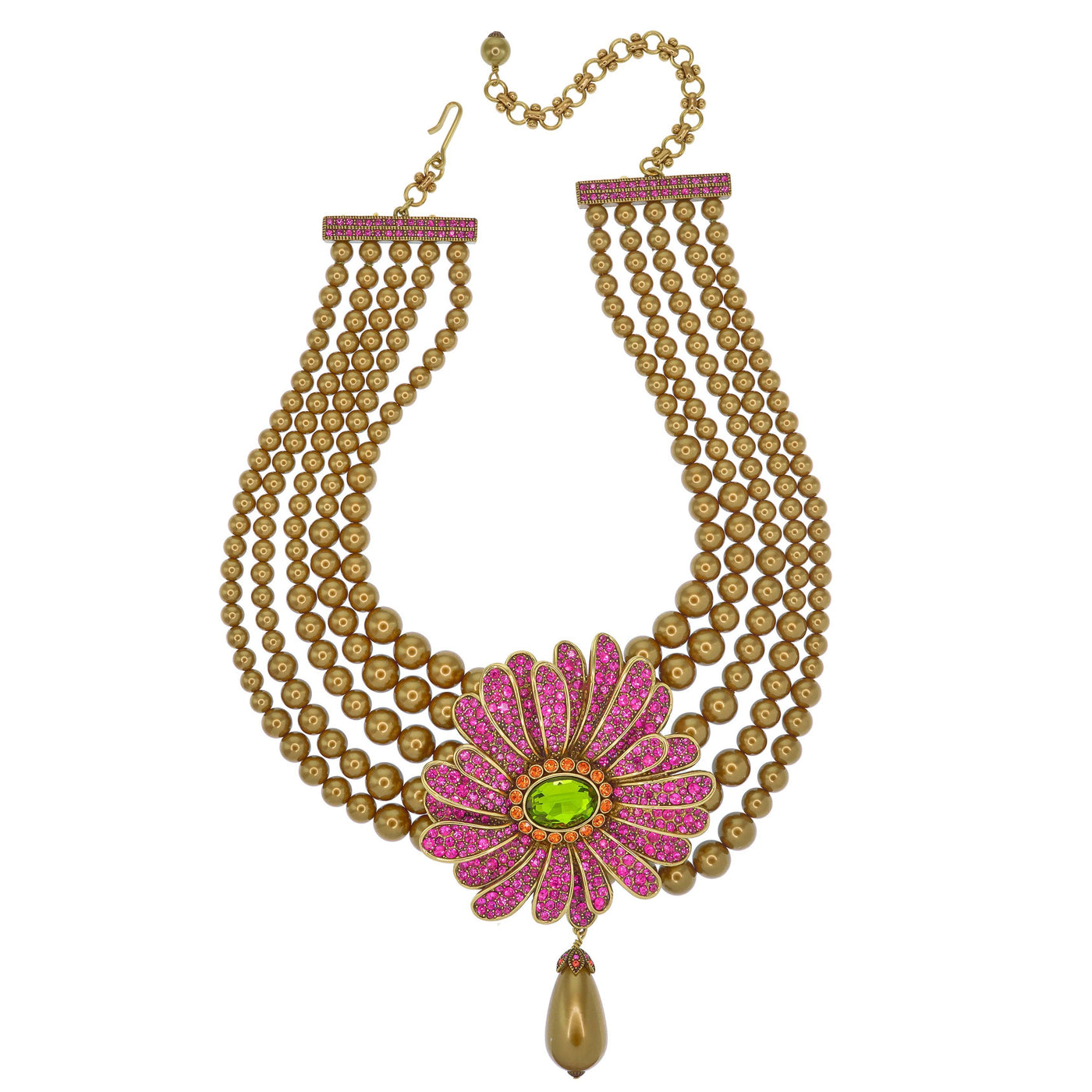 Heidi Daus®"Gerber Daisy Crazy" Beaded Crystal Floral Necklace