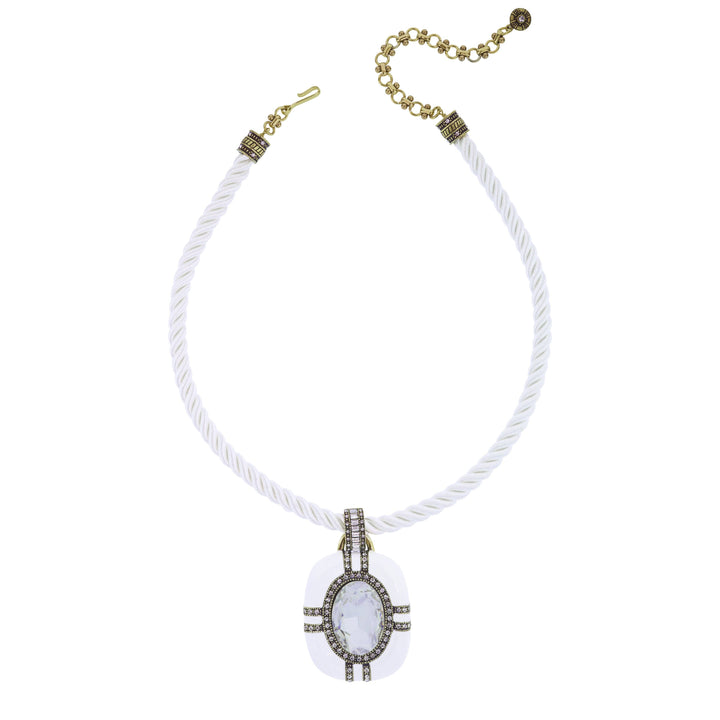 Heidi Daus®"Super Chic" Crystal & Enamel Cord Necklace HEIDI DAUS®