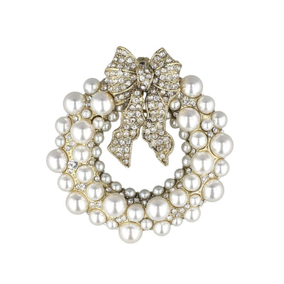 HEIDI DAUS® "Cultured Christmas" Holiday Wreath Enhancer/Pin & Necklace