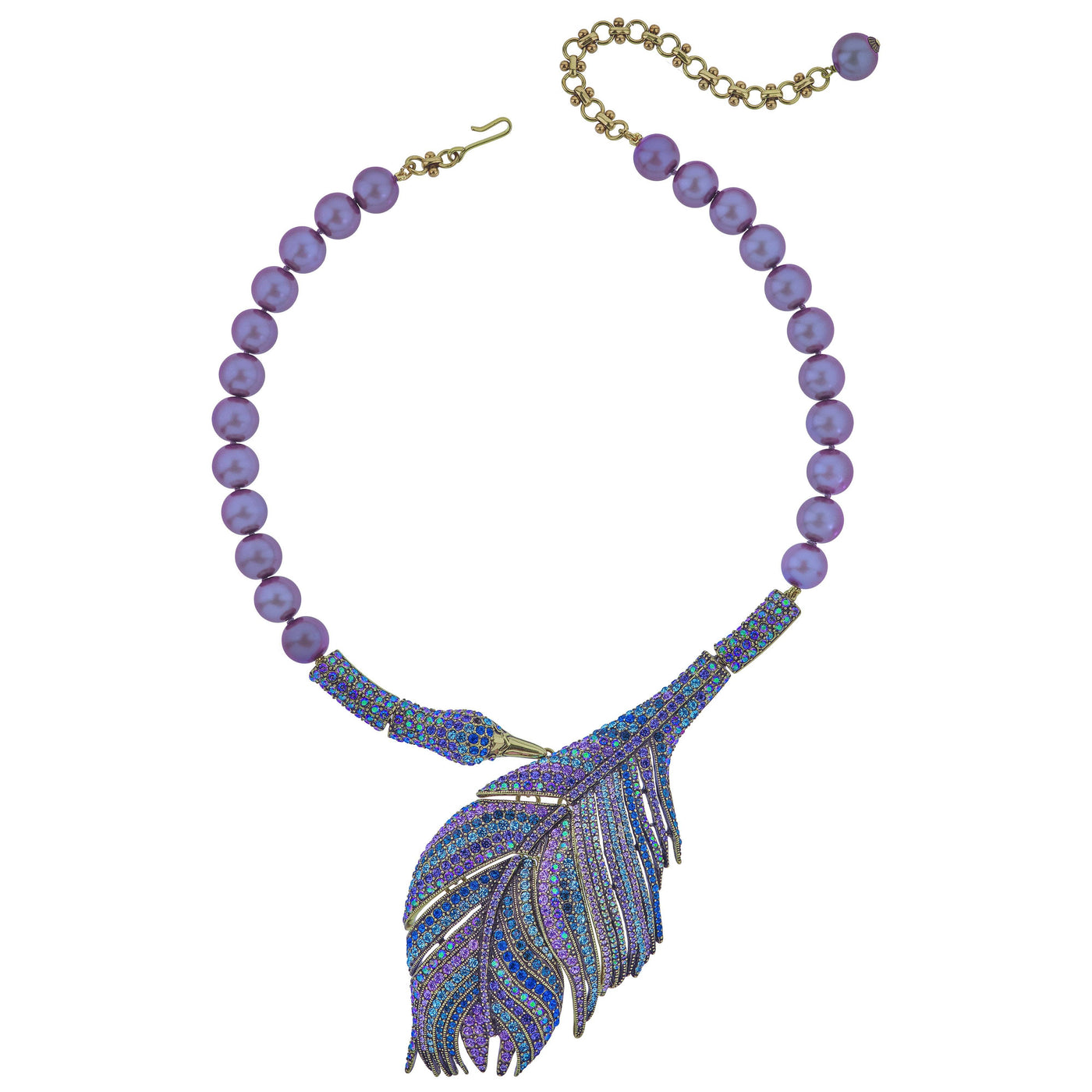 Heidi Daus®"Swan Feather" Beaded Crystal Swan Necklace