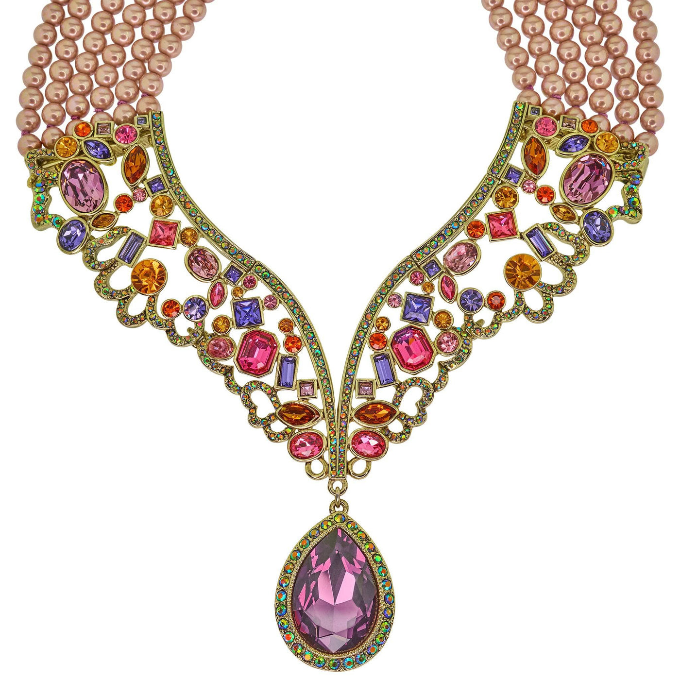 HEIDI DAUS®"French Lace" Beaded Crystal Statement Necklace