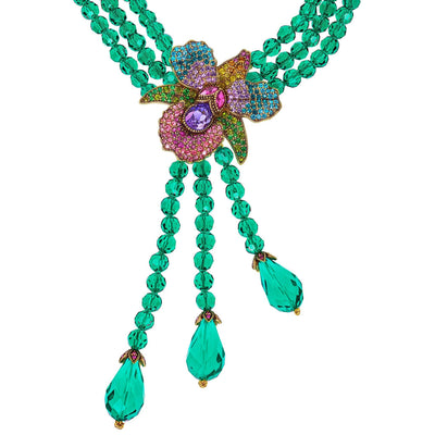 HEIDI DAUS®"Rio Beauty" Beaded Crystal Floral Necklace