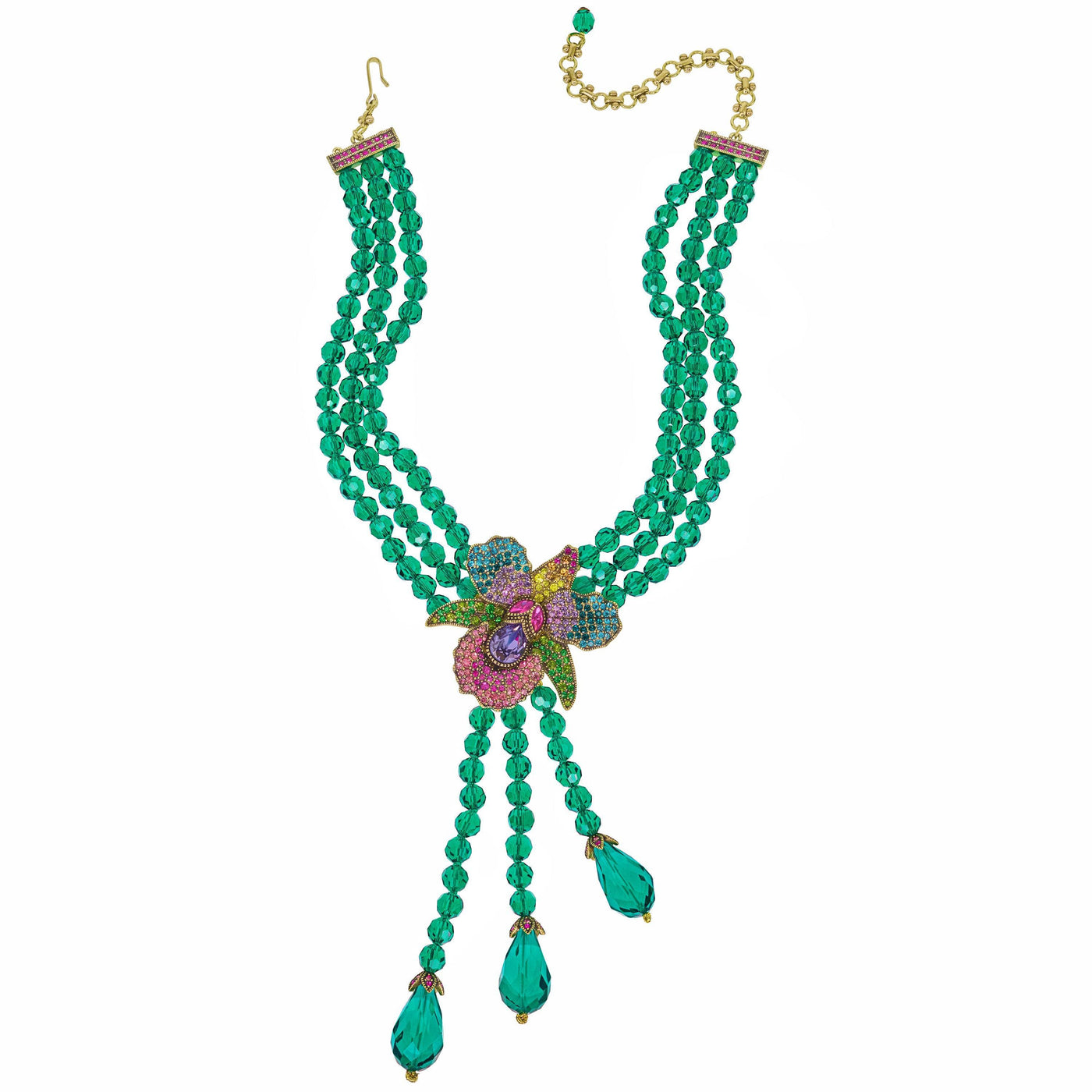 HEIDI DAUS®"Rio Beauty" Beaded Crystal Floral Necklace