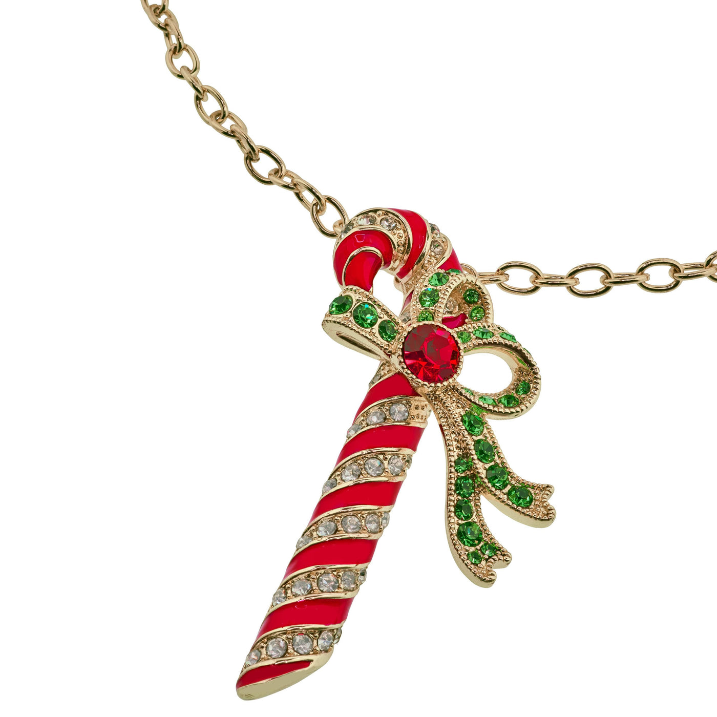 Heidi Daus®"Candy Cane" Crystal & Enamel Holiday Necklace