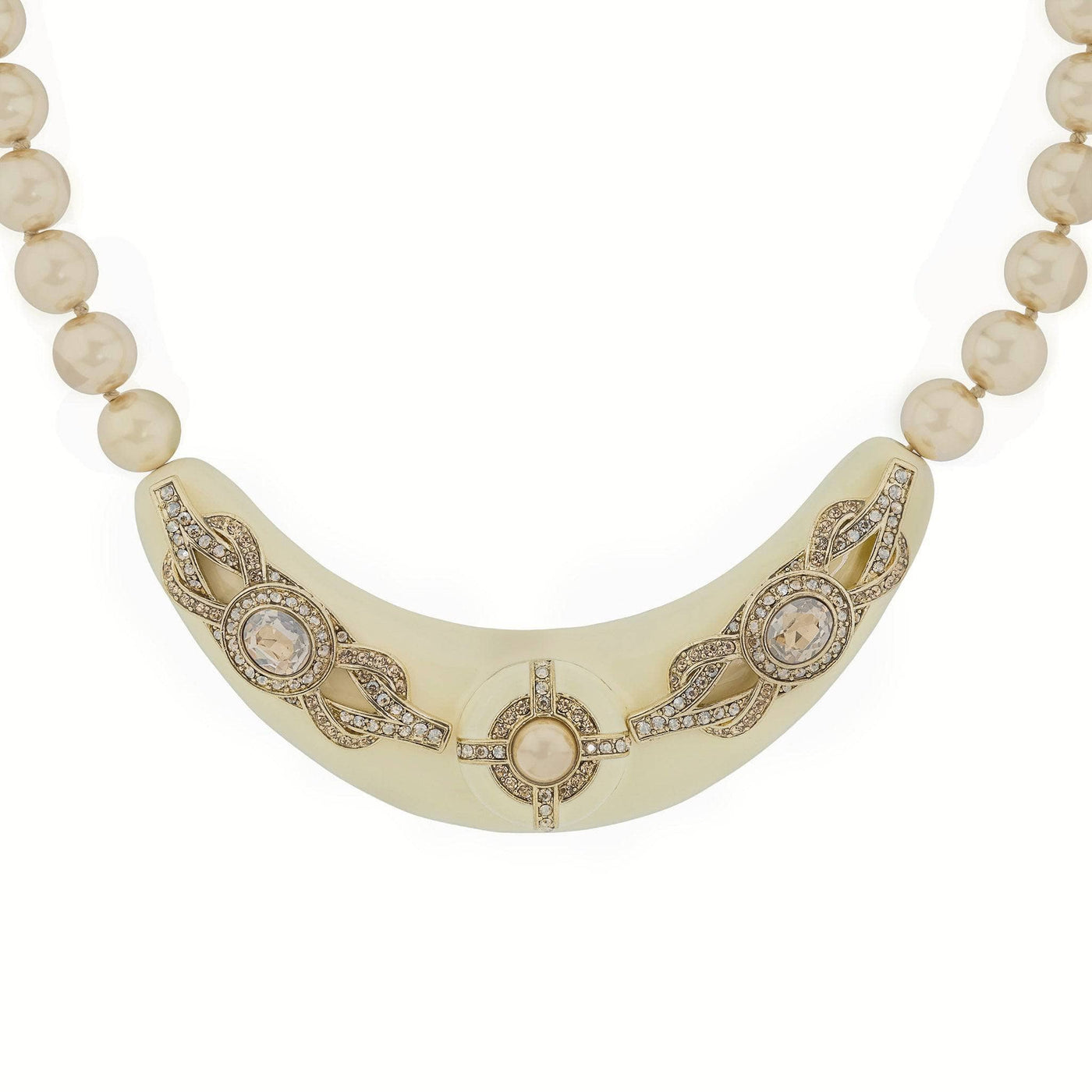 Heidi Daus® "Tres Chic Deluxe" Enamel & Crystal Beaded Deco Necklace