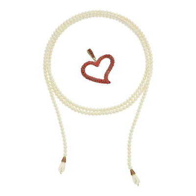 Heidi Daus®"Open Heart Pendant" Beaded Crystal Heart Enhancer Lariat Necklace HEIDI DAUS®