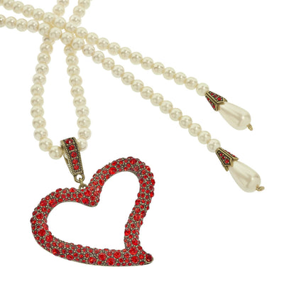 Heidi Daus®"Open Heart Pendant" Beaded Crystal Heart Enhancer Lariat Necklace HEIDI DAUS®