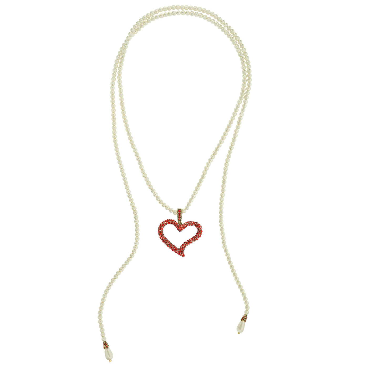 Heidi Daus®"Open Heart Pendant" Beaded Crystal Heart Enhancer Lariat Necklace HEIDI DAUS®