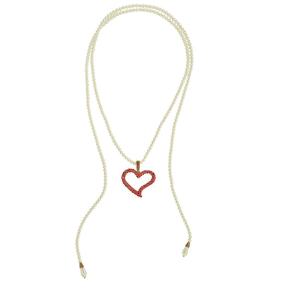 Heidi Daus®"Open Heart Pendant" Beaded Crystal Heart Enhancer Lariat Necklace HEIDI DAUS®