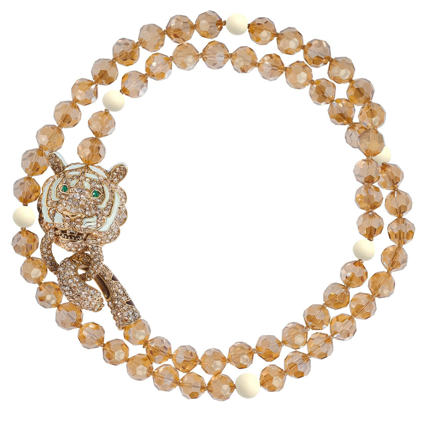 Heidi Daus®"Feline Fabulous" Beaded Enamel Crystal Tiger Necklace