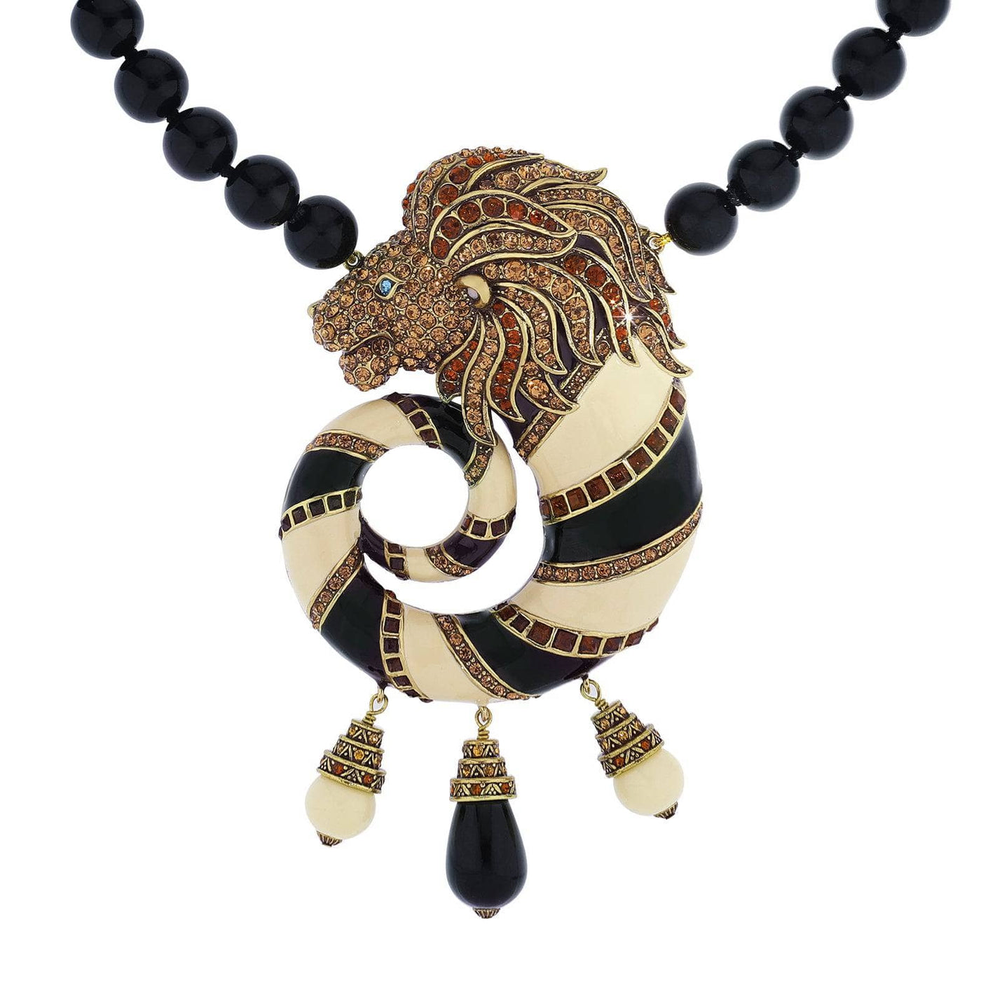HEIDI DAUS®"Jungle Love" Beaded Crystal & Enamel Lion Necklace HEIDI DAUS®