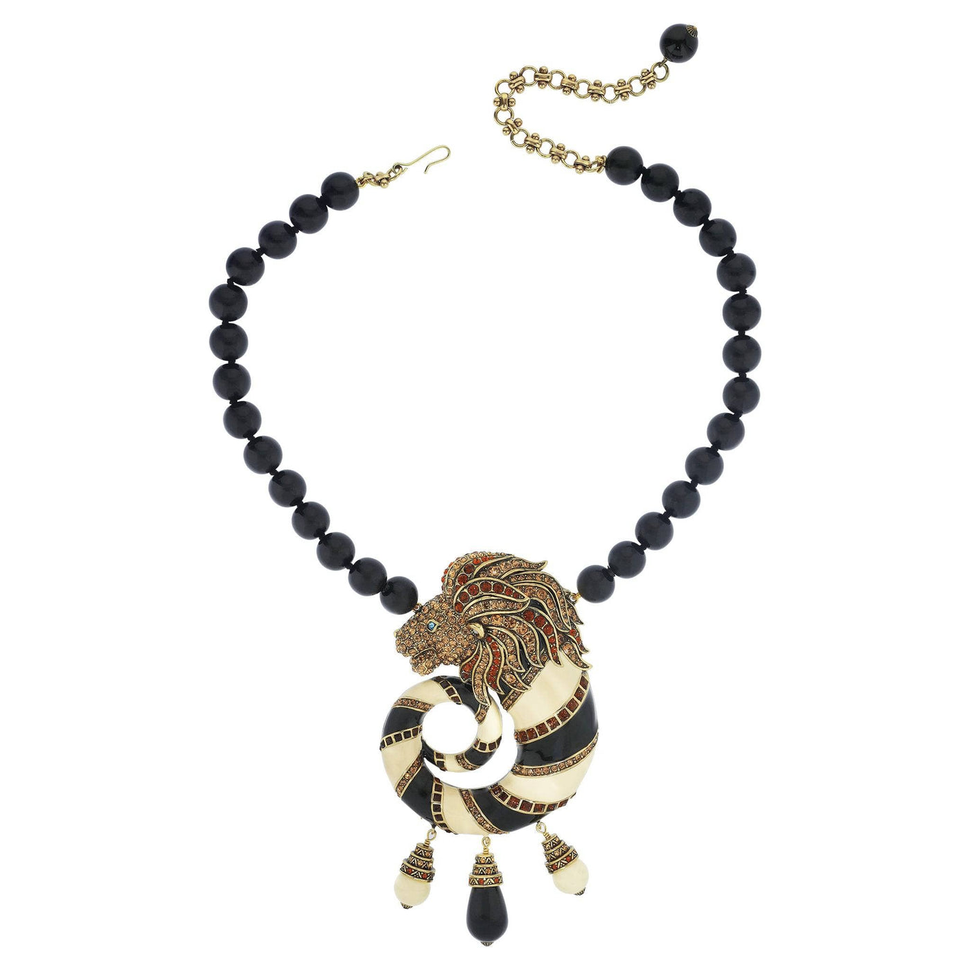 HEIDI DAUS®"Jungle Love" Beaded Crystal & Enamel Lion Necklace HEIDI DAUS®