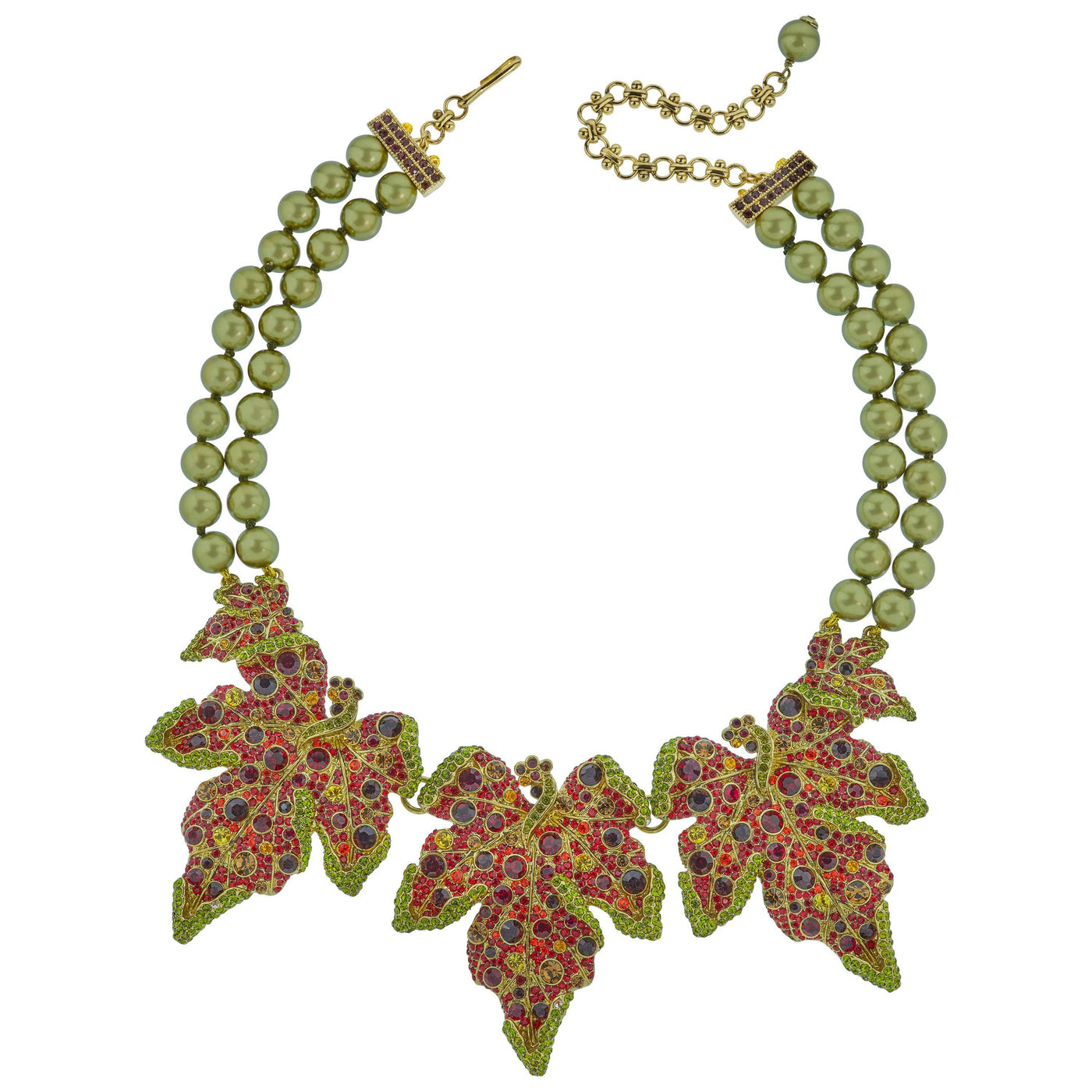 Heidi Daus®"Many Hues Of Autumn" Beaded Crystal Leaf Necklace