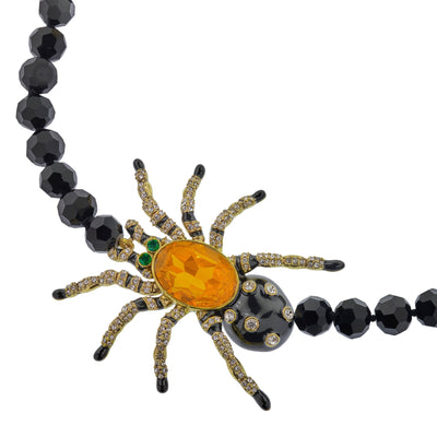 HEIDI DAUS® "Leggs McDaus" Beaded Crystal & Enamel Spider Necklace