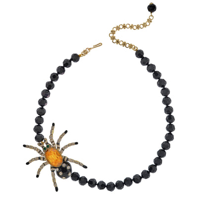 HEIDI DAUS® "Leggs McDaus" Beaded Crystal & Enamel Spider Necklace