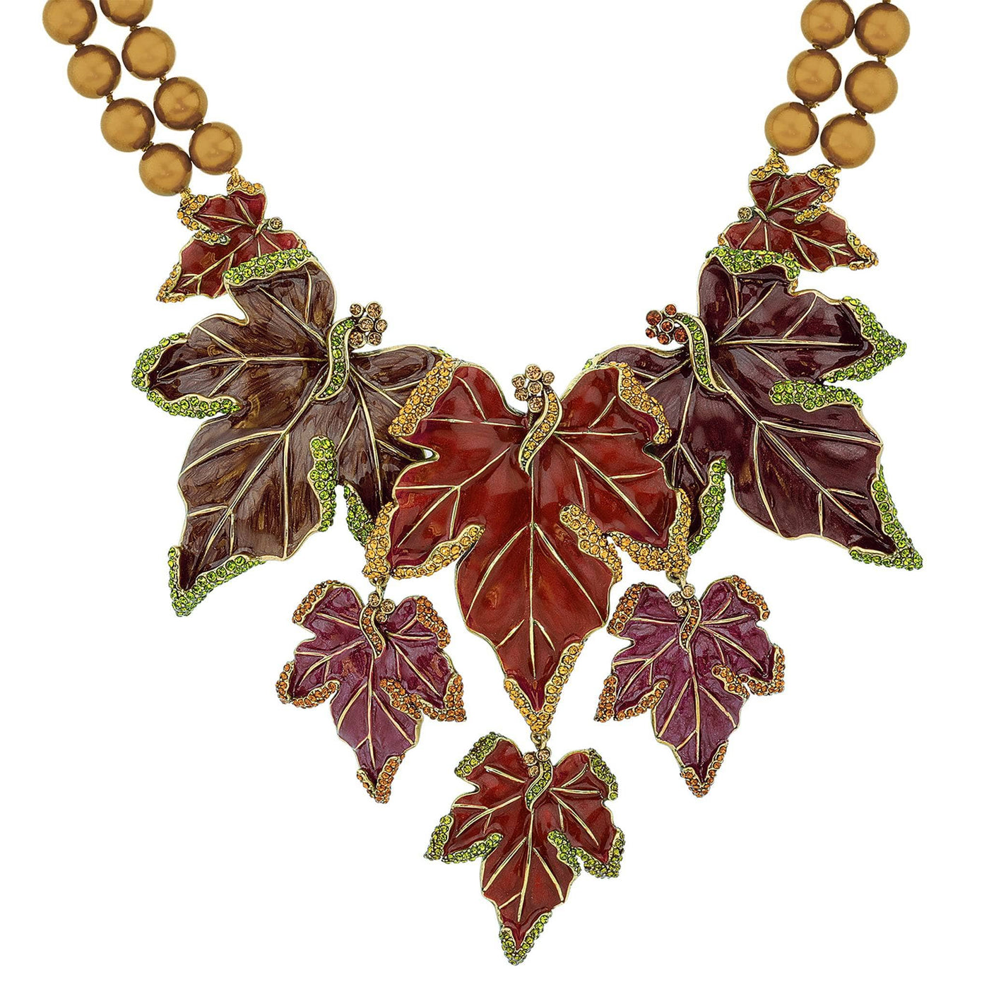 HEIDI DAUS®"Many Hues of Autumn" Crystal & Enamel Floral Necklace