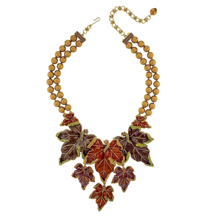 HEIDI DAUS®"Many Hues of Autumn" Crystal & Enamel Floral Necklace
